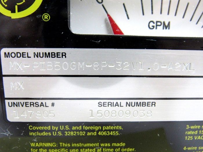 NEW UNIVERSAL FLOW MONITORS MX-PIB50GM-8P-32V1.0-A2XL FLOW METER 147805 - Image 5