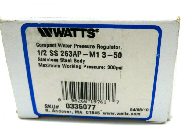 NEW WATTS 1/2 SS263AP-M1 COMPACT WATER PRESSURE REGULATOR 12SS263APM1 - Image 6
