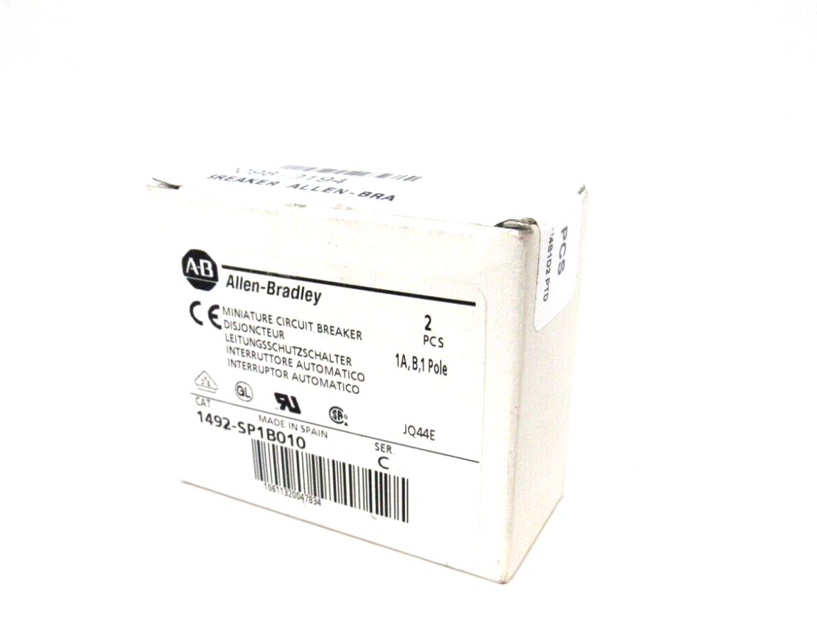 BOX OF 2 NEW ALLEN BRADLEY 1492-SP1B-010 CIRCUIT BREAKERS SER.C 1492SP1B010