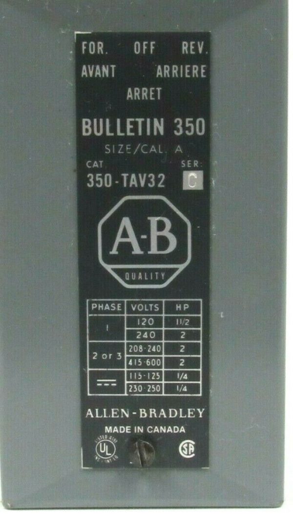 NEW ALLEN BRADLEY 350-TAV32 REVERSING DRUM SWITCH 350TAV32 - Image 4