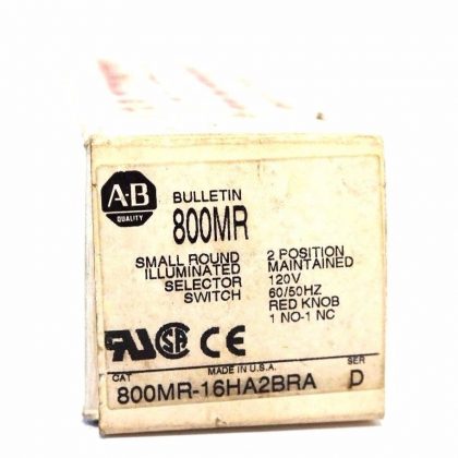 NEW ALLEN BRADLEY 800MR-16HA2BRA SELECTOR SWITCH SER.D 800MR16HA2BRA