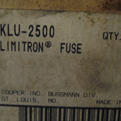NEW BUSSMANN KLU-2500 LIMITRON FUSE 2500A 600VAC NEW IN BOX