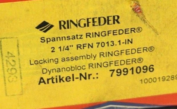 NEW RINGFEDER 7991096 LOCKING ASSEMBLY BUSHING 2 1/4" - Image 3
