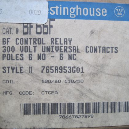 NEW WESTINGHOUSE BF66F CONTROL RELAY