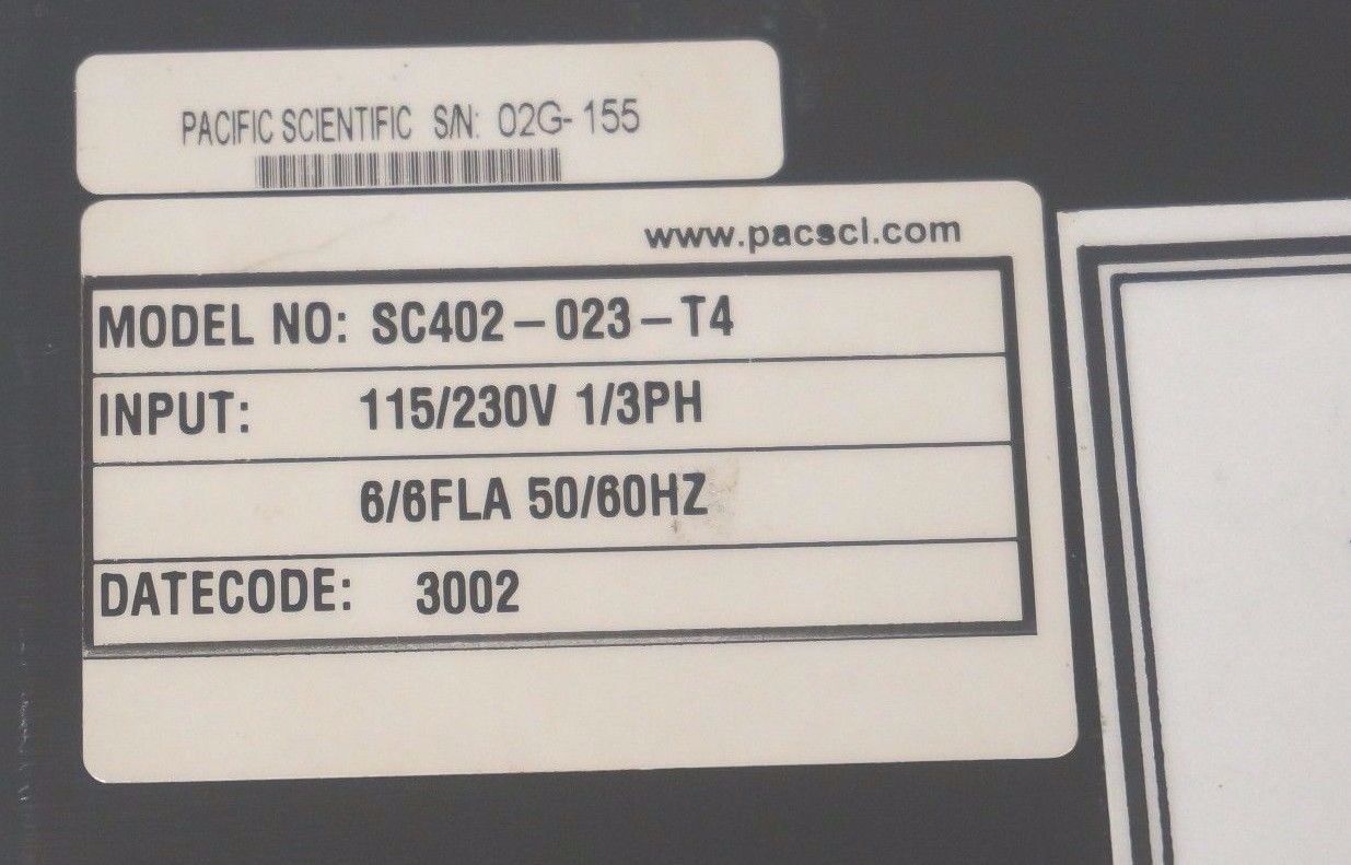 PACIFIC SCIENTIFIC SC402-023-T4 SERVO DRIVE 115/230V-1/3PH, SC402023T4 - Image 4