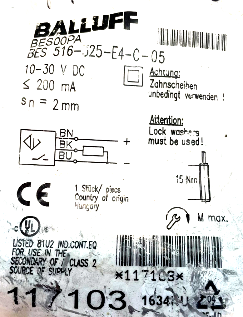 NEW BALLUFF BES 516-325-E4-C-05 INDUCTIVE SENSOR BES00PA BES516325E4C05 - Image 3