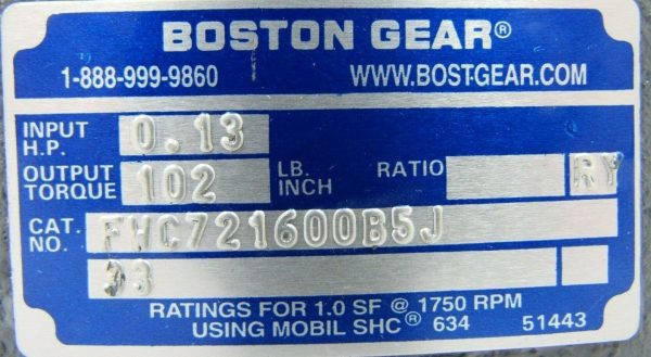 NEW BOSTON GEAR FWC721-600-B5-J GEAR REDUCER 700 SERIES 9-19227-33 FWC721600B5J - Image 5