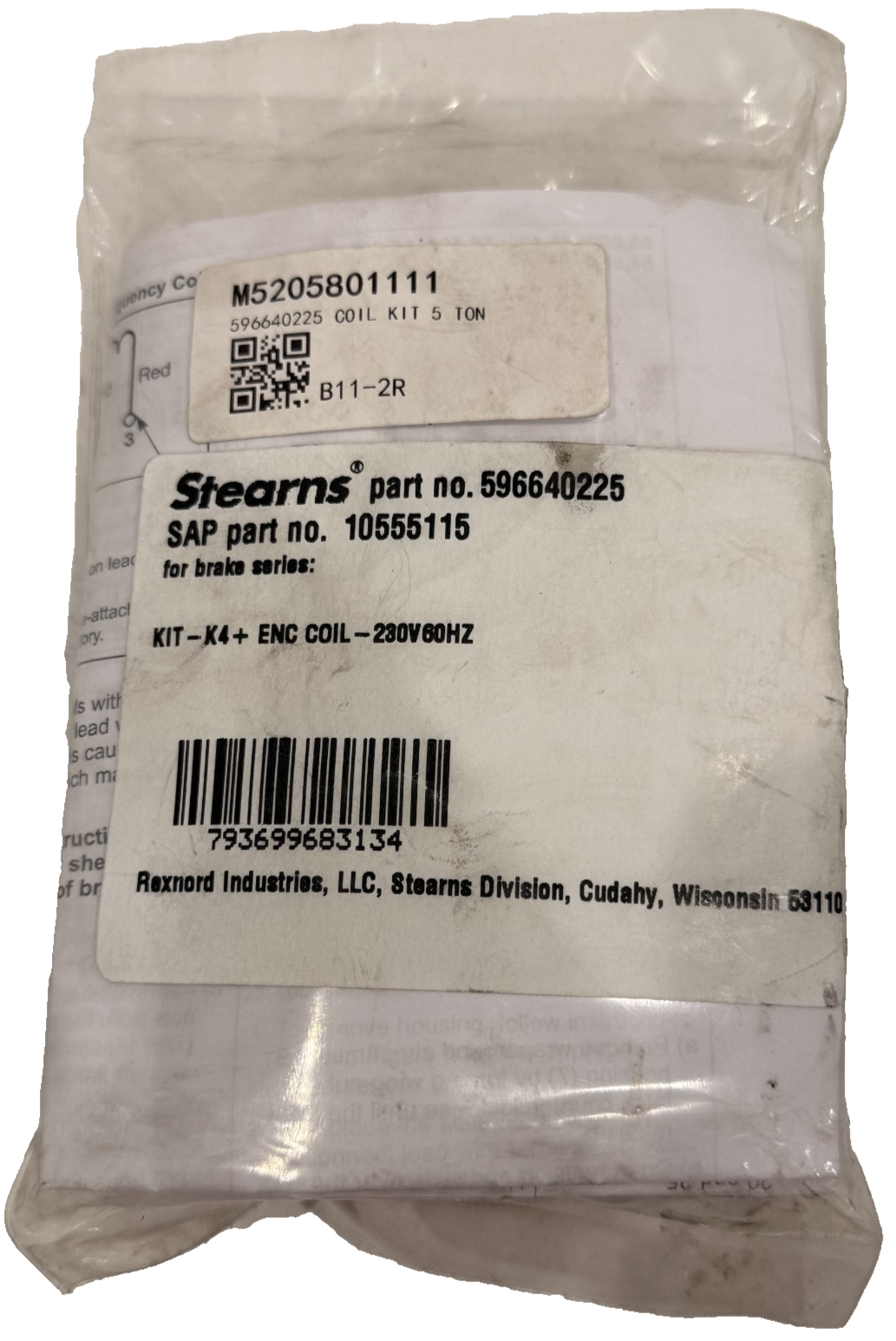 NEW REXNORD STEARNS 596640225 COIL KIT 65423061184F - Image 6