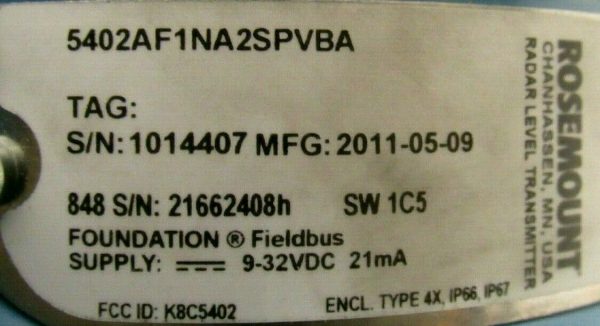NEW ROSEMOUNT 5402AF1NA2SPVBA RADAR LEVEL TRANSMITTER 5402*4886241 - Image 4