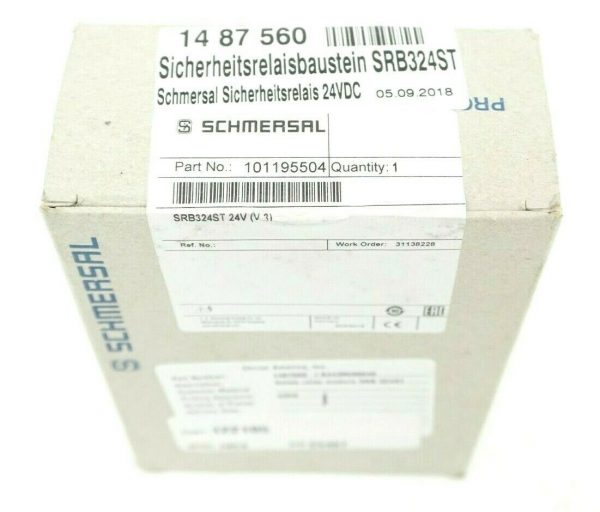 NEW SEALED SCHMERSAL 101195504 SRB324ST 24V SAFETY RELAY MODULE - Image 3