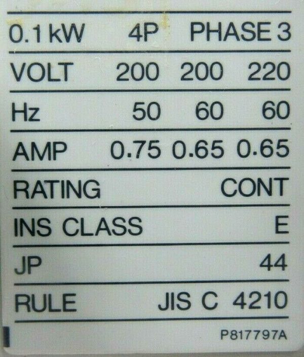 USED MITSUBISHI GM-H GEARED MOTOR GMH 1:60 RATIO - Image 5