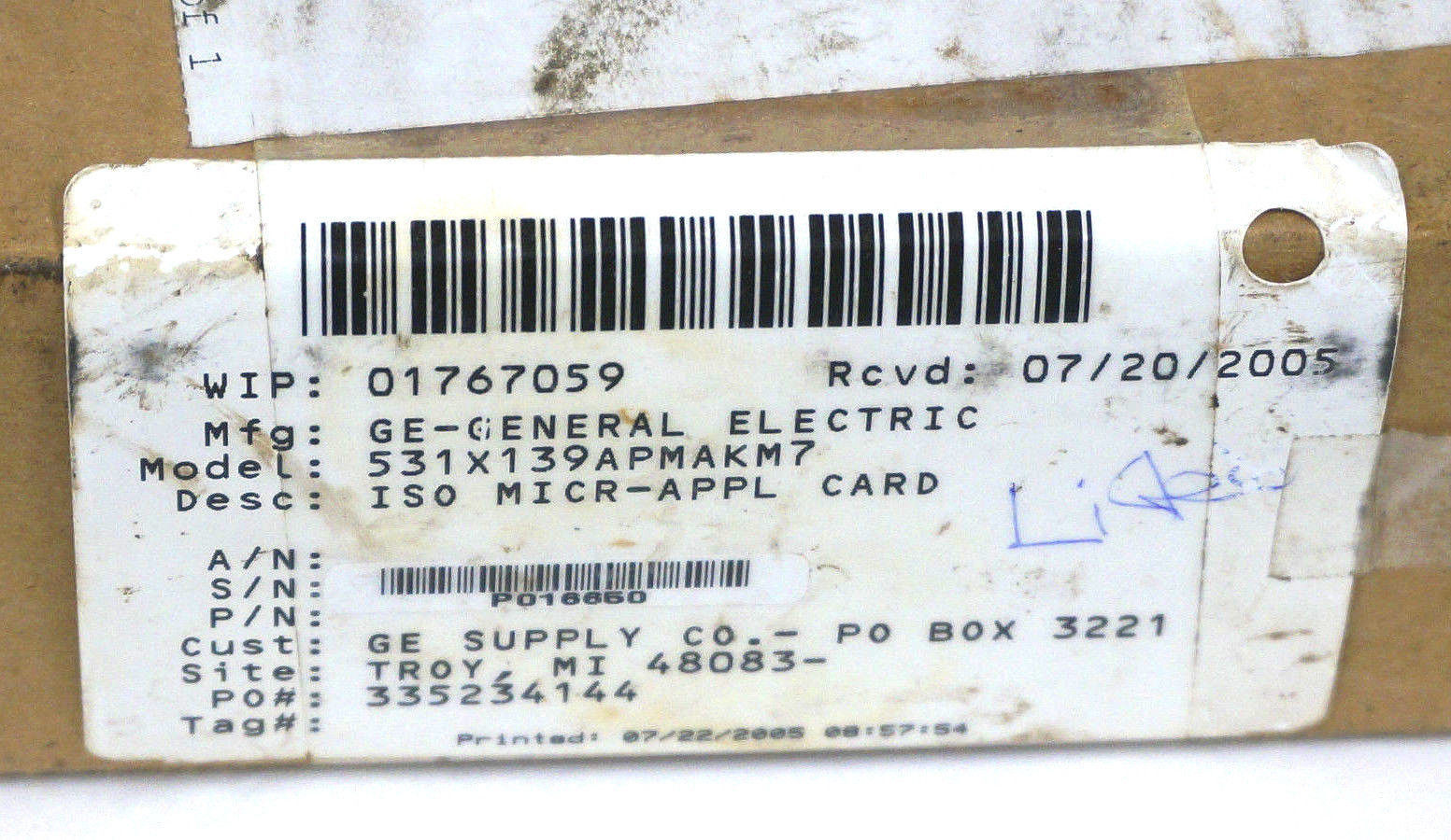 GENERAL ELECTRIC 531X139APMAKM7 ISO MICR-APPL CARD REPAIRED - Image 3