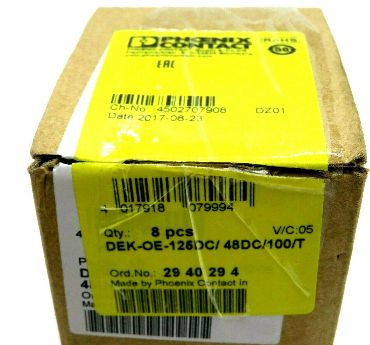 NEW BOX OF 8 PHOENIX CONTACT DEK-OE-125DC/48DC/100/T TERMINAL BLOCK 2940294 - Image 6