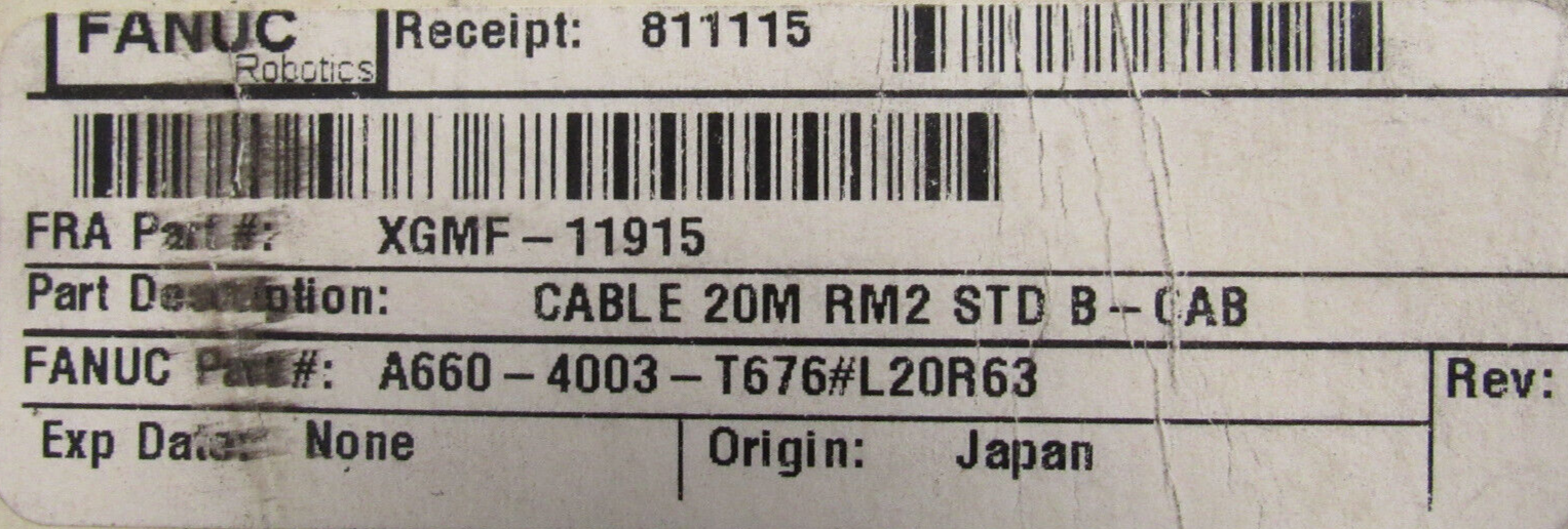 NEW FANUC A660-4003-T676 POWER CABLE A660-4003-T676#L20R63 20M XGMF-11915 - Image 3
