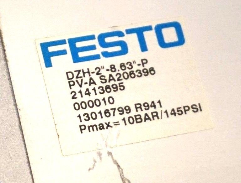 NEW FESTO DZH-2"-8.63"-PV-A DOUBLE ACTING CYLINDER DZH2"8.63"PVA - Image 3