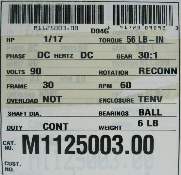 NEW LEESON M1125003.00 GEARMOTOR 1/17HP 90VDC 30:1 CM31D18NZ6G - Image 6