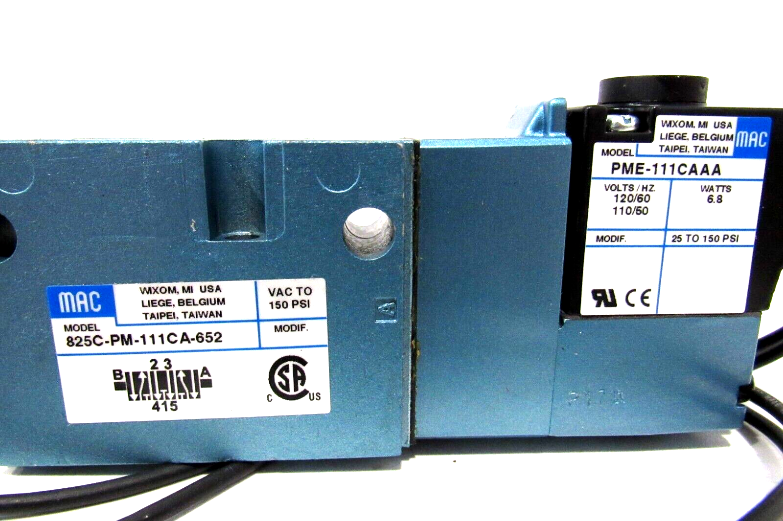 NEW MAC VALVES 825C-PM-111CA-652 SOLENOID VALVE 825CPM111CA652 - Image 3