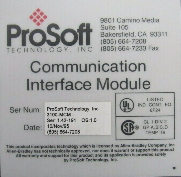 NEW PROSOFT 3100-MCM COMMUNICATION INTERFACE MODULE 3100MCM - Image 4