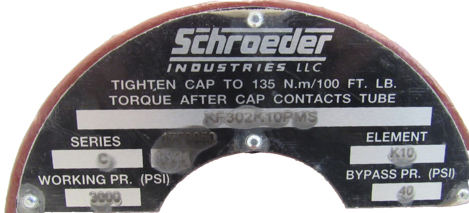 NEW SCHROEDER KF302K10PMS FILTER ASSEMBLY K10 - Image 3