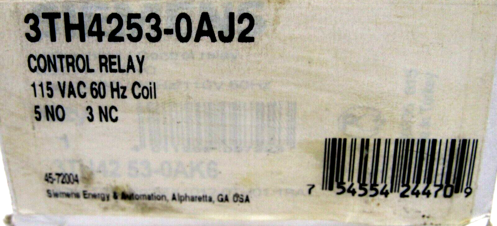 NEW SIEMENS 3TH4253-0AJ2 CONTROL RELAY 115 VAC 60HZ 3TH42530AJ2 - Image 4
