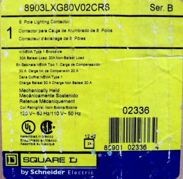 NEW SQAURE D 8903LXG80V02CR6 LIGHTING CONTACTOR 8 POLE SER. B - Image 7