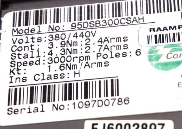 REPAIRED CONTROL TECHNIQUES 95DSB300CSAH SERVO MOTOR 3000 RPM - Image 3