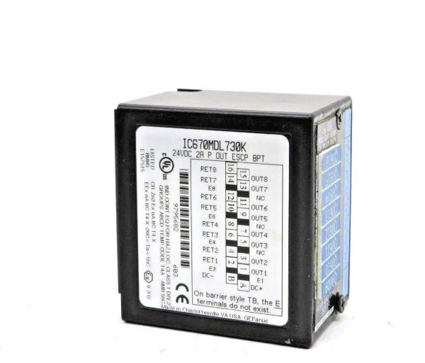USED GE FANUC IC670MDL730K POSITIVE OUTPUT 24VDC 2A 8PT
