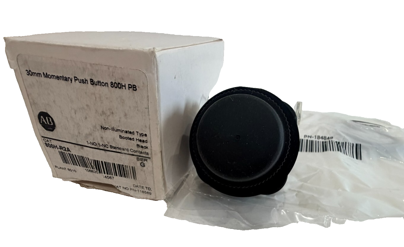ALLEN BRADLEY 800H-R2A MOMENTARY PUSH BUTTON SER. G 800HR2A NEW, SURPLUS