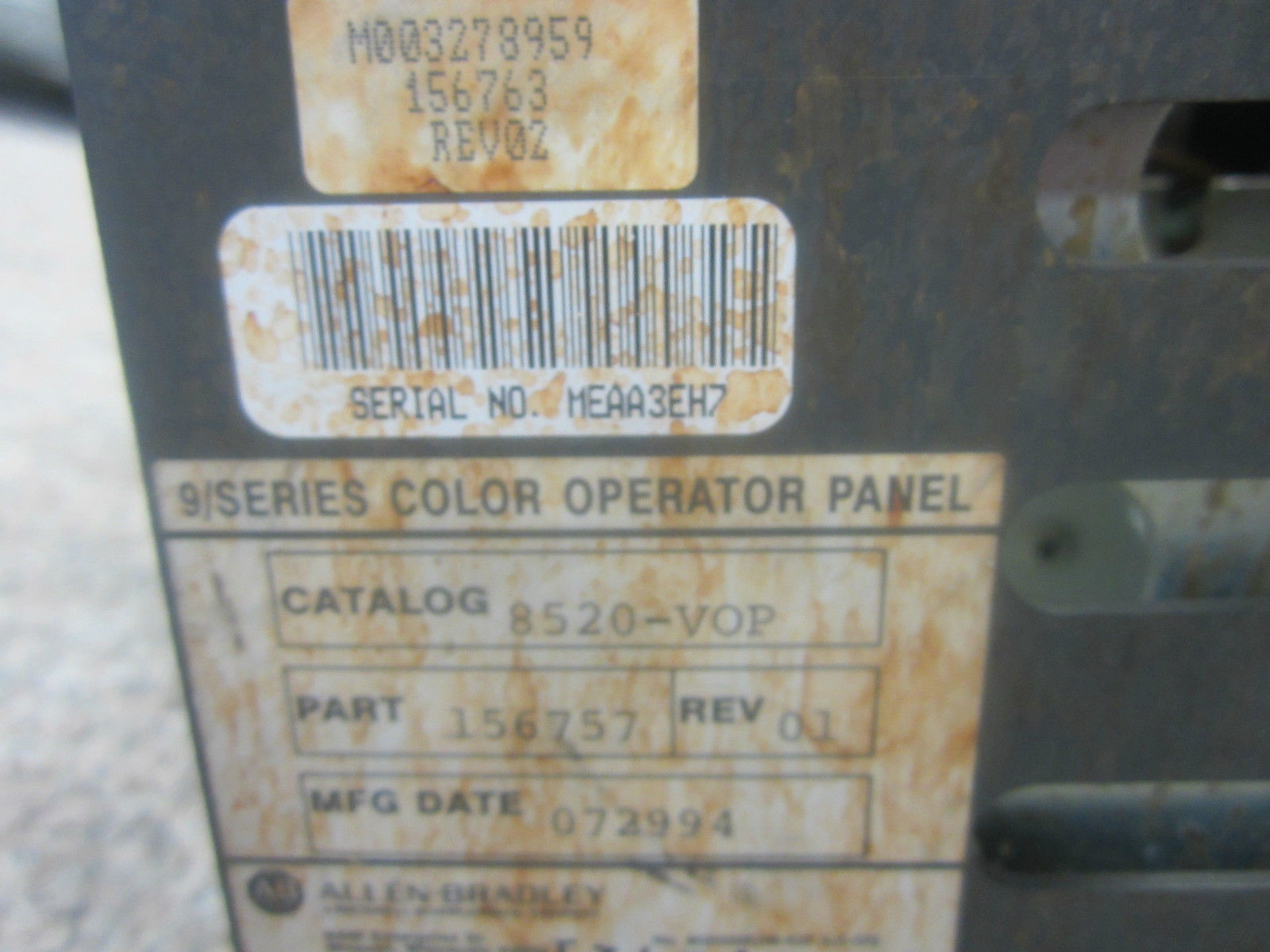 USED Allen Bradley 8520-VOP Interface Panel REV.1 156757 8520VOP - Image 4