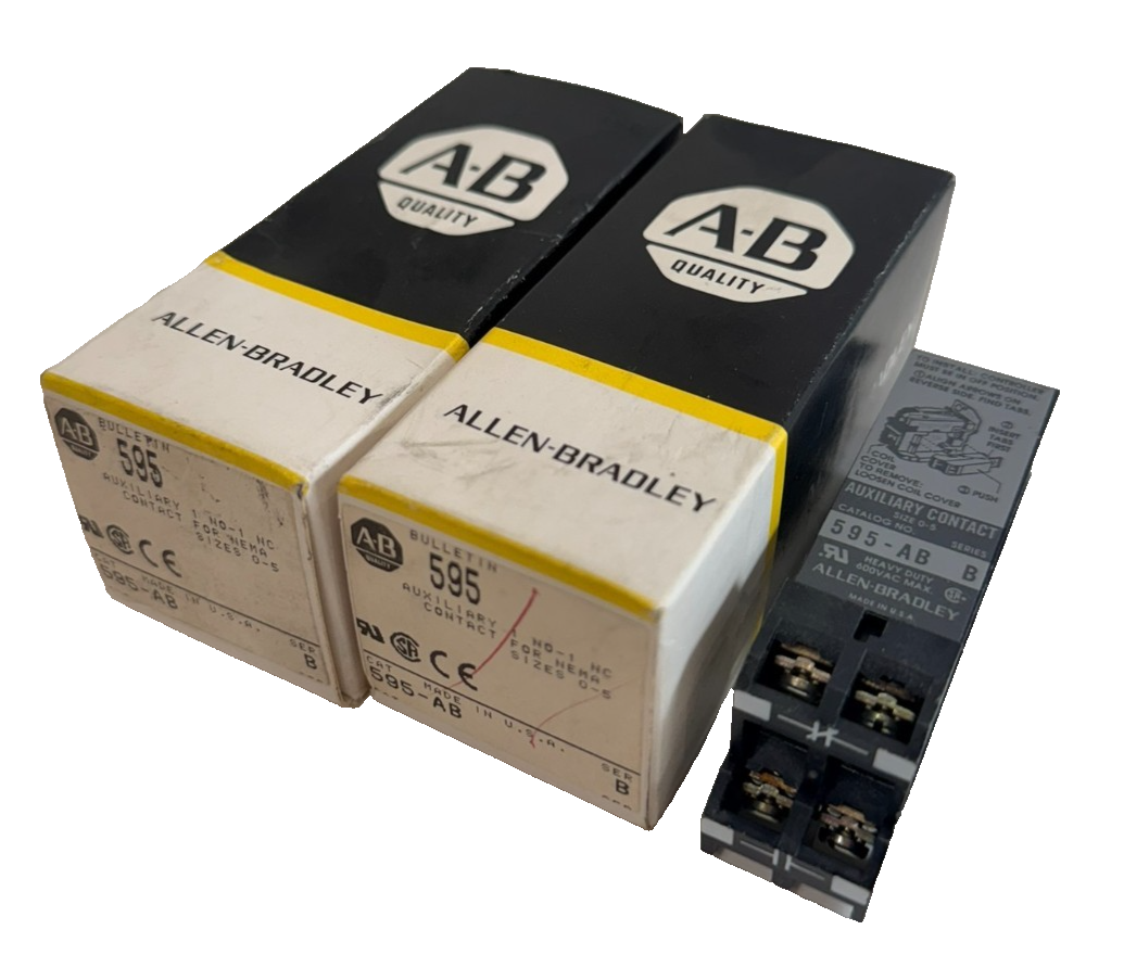 LOT OF 2 ALLEN BRADLEY 595-AB AUXILIARY CONTACT SER.B 595AB NEW, SURPLUS