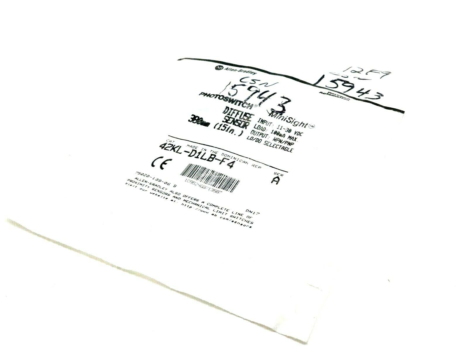 NEW ALLEN BRADLEY 42KL-D1LB-F4 DIFFUSE SENSOR 42KLD1LBF4