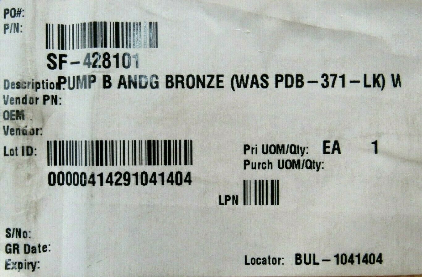 NEW BELL & GOSSETT 105104 BRONZE BOOSTER PUMP PDP-37T B378T A20 3/4HP 230V - Image 6