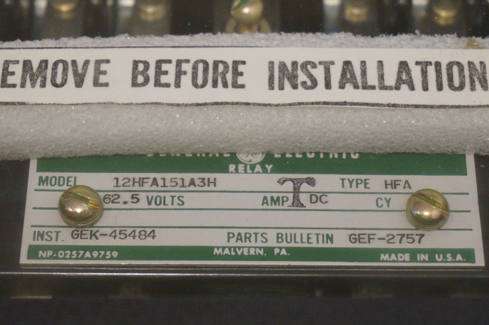 NEW GENERAL ELECTRIC 12HFA151A3H ELECTROMECHANICAL RELAY TYPE HF3 - Image 3