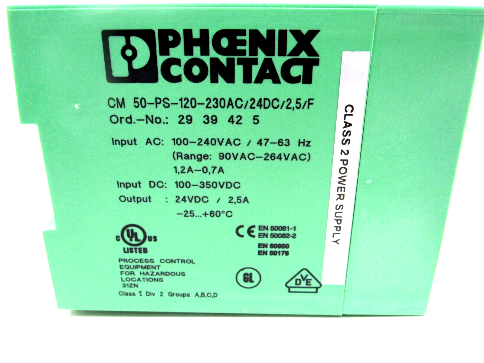 NEW PHOENIX CONTACT CM50-PS-120-230AC/24DC/2.5/F POWER SUPPLY WITH CABLE - Image 4