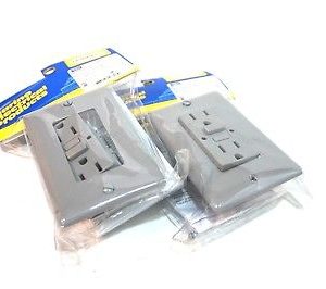 2 NEW HUBBELL GFRST52MGY RECEPTACLES