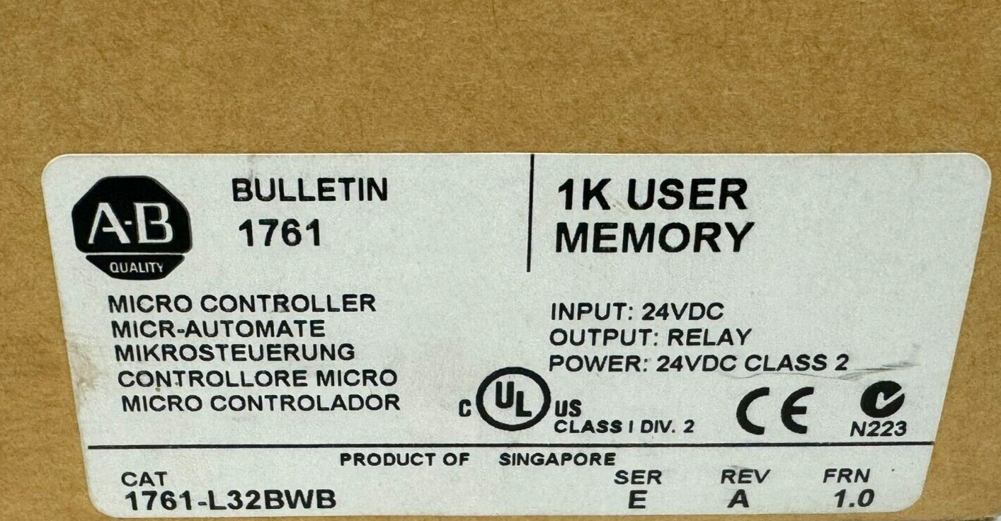 ALLEN BRADLEY 1761-L32BWB MICROLOGIX CONTROLLER SER. E REV. A NEW SURPLUS - Image 4