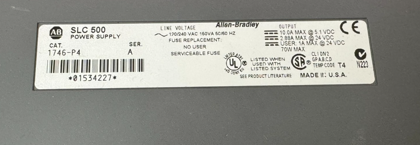 NEW ALLEN BRADLEY 1746-P4 POWER SUPPLY SER. A SLC500 1746P4 - Image 4