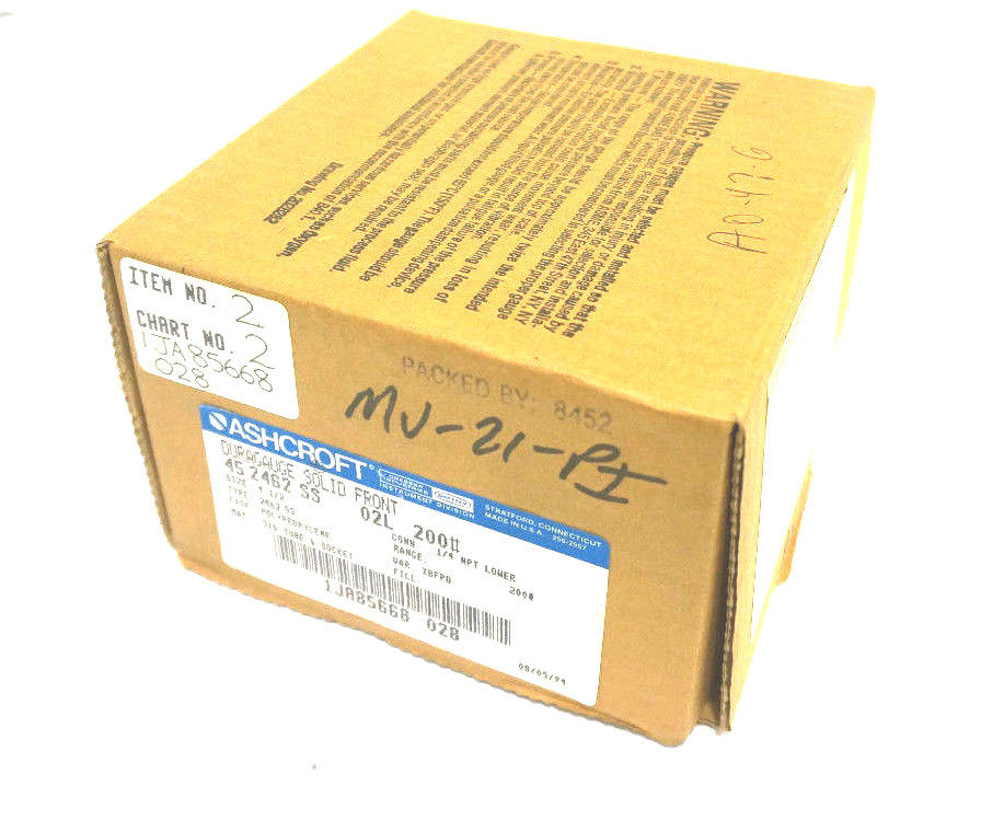 NEW ASHCROFT 45-2462-SS-04L-200 DURAGAUGE 452462SS04L200