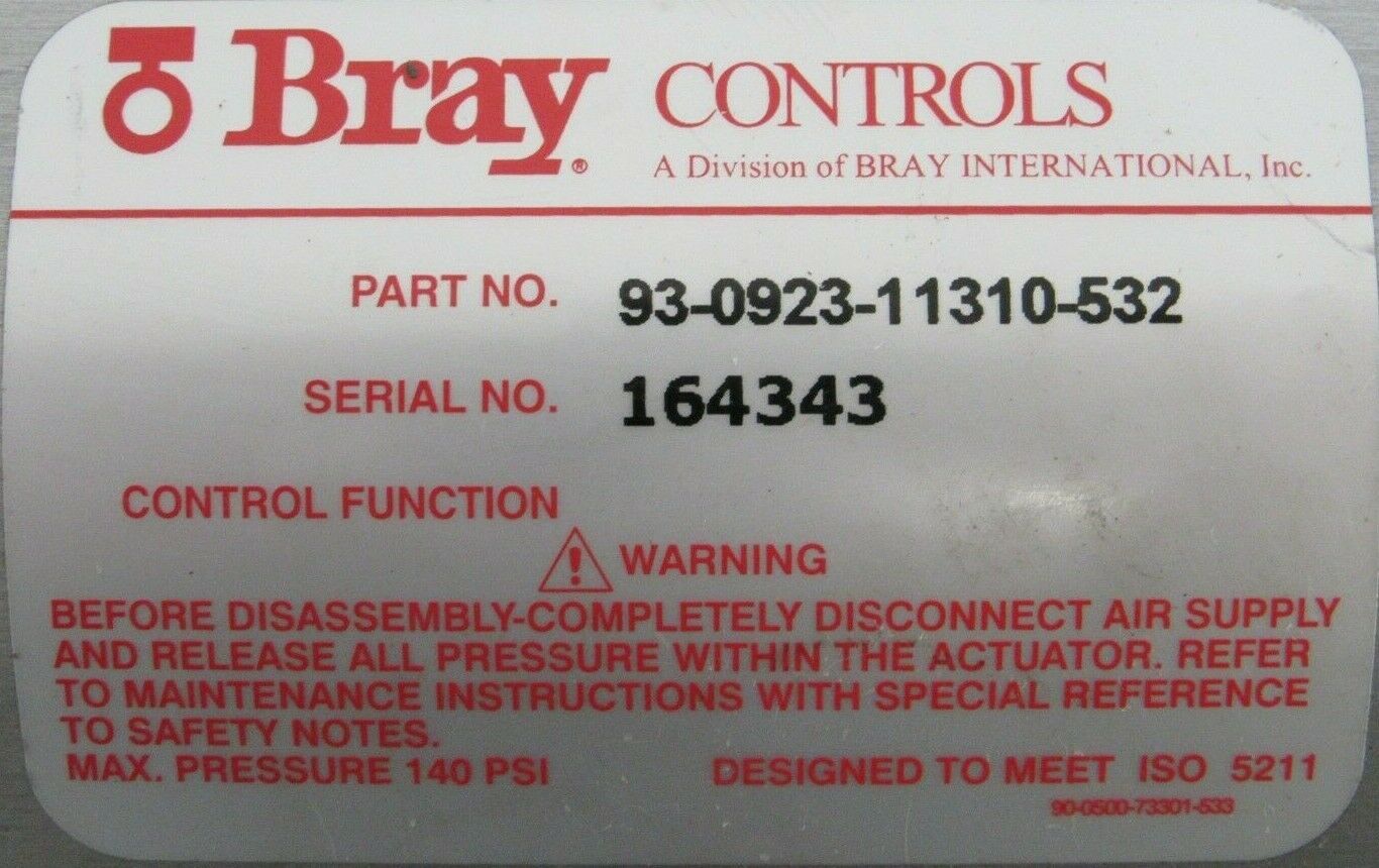 NEW BRAY CONTROLS 700301-113A0536 VALVE ACTUATOR 93-0923-11310-532 3" - Image 5