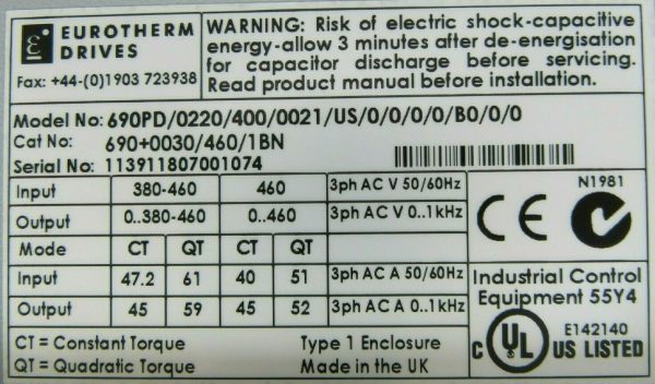 NEW EUROTHERM DRIVES 690PD/0220/400/0021/US/0/0/0/0/B0/0/0 DRIVE 690+0030/4601BN - Image 6