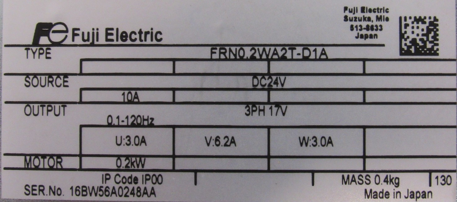 NEW FUJI ELECTRIC FRN0-2WA2T-D1A DC INVERTER FRN02WA2TD1A - SB