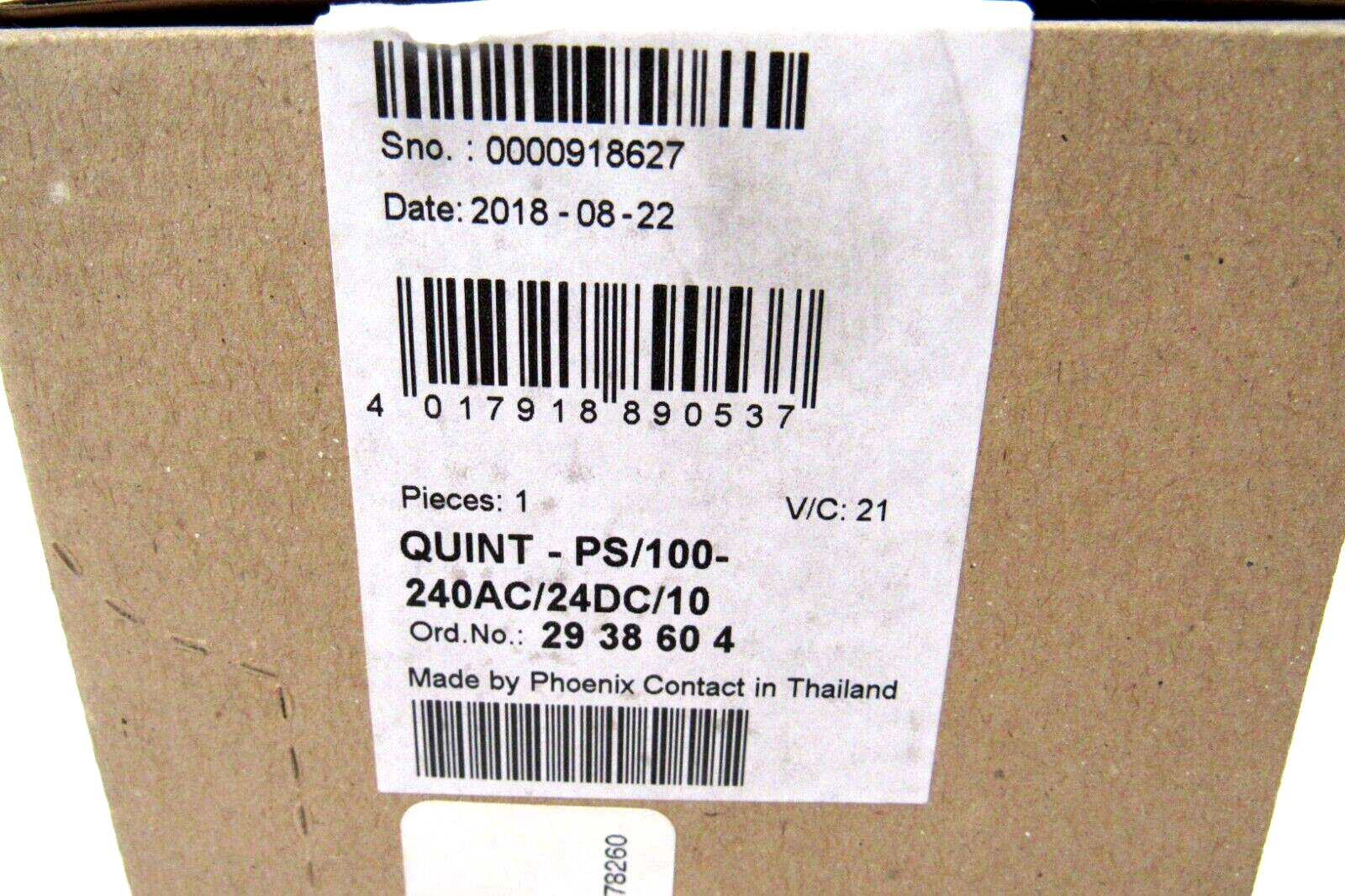 NEW PHOENIX CONTACT QUINT-PS-100-240AC/24DC/10 POWER SUPPLY 2938604 - Image 4