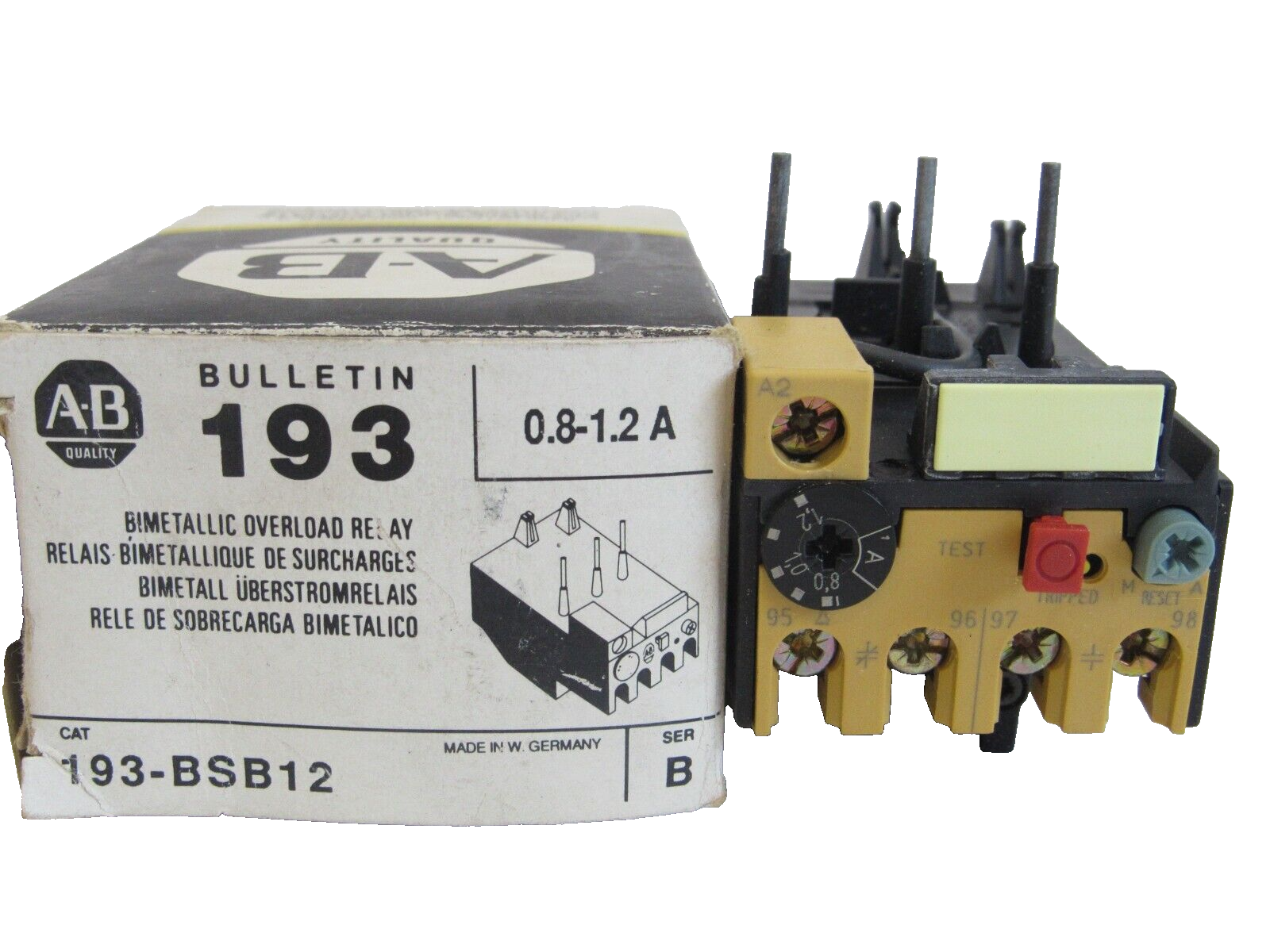 ALLEN BRADLEY 193-BSB-12 OVERLOAD RELAY SER. B 193BSB12 NEW, SURPLUS - Image 3