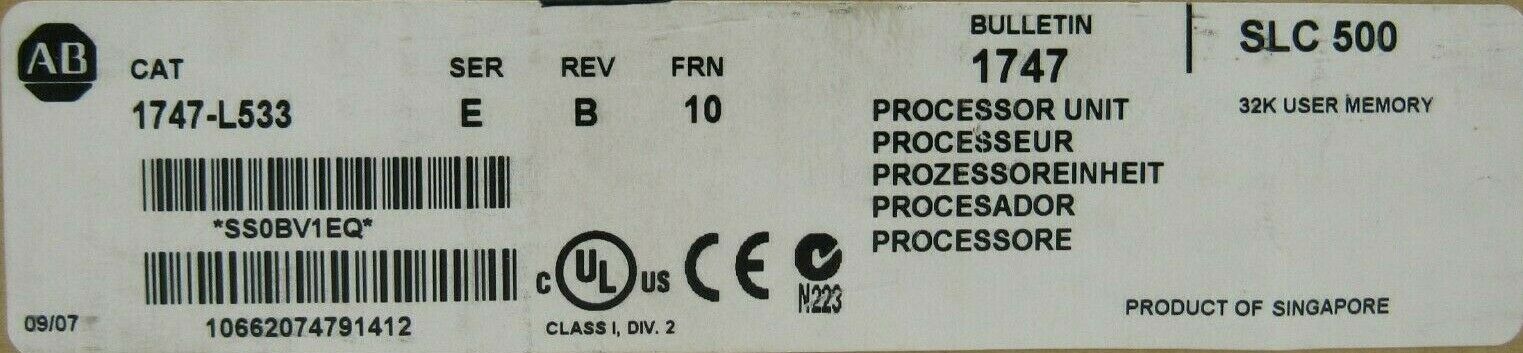 NEW ALLEN BRADLEY 1747-L533 PROCESSOR SER E REV B FRN 10 1747L533 - Image 4
