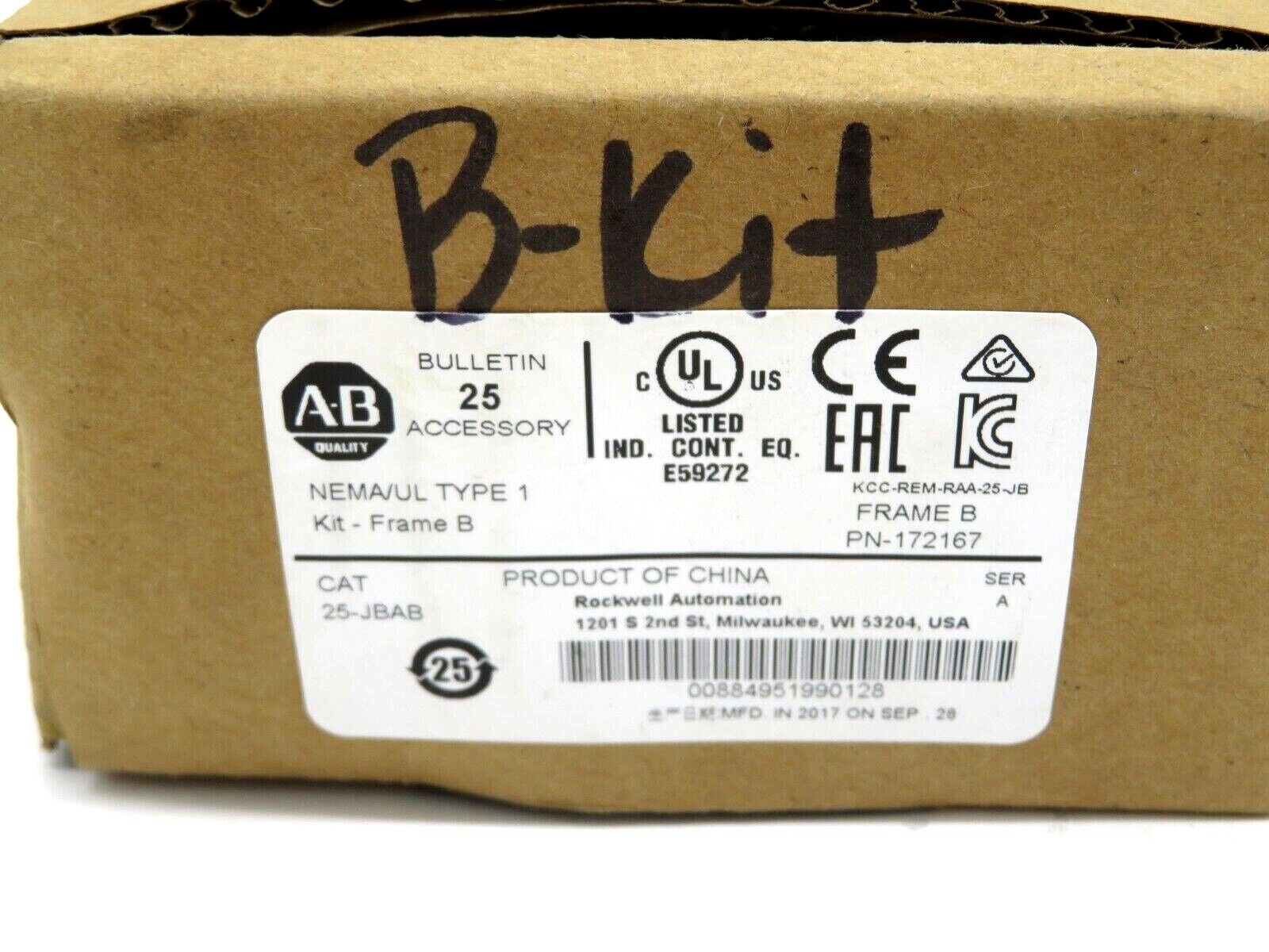 Jfab25 Rack NEW ALLEN BRADLEY 25-JBAB KIT-FRAME B 25JBAB - SB Industrial Supply, Inc.