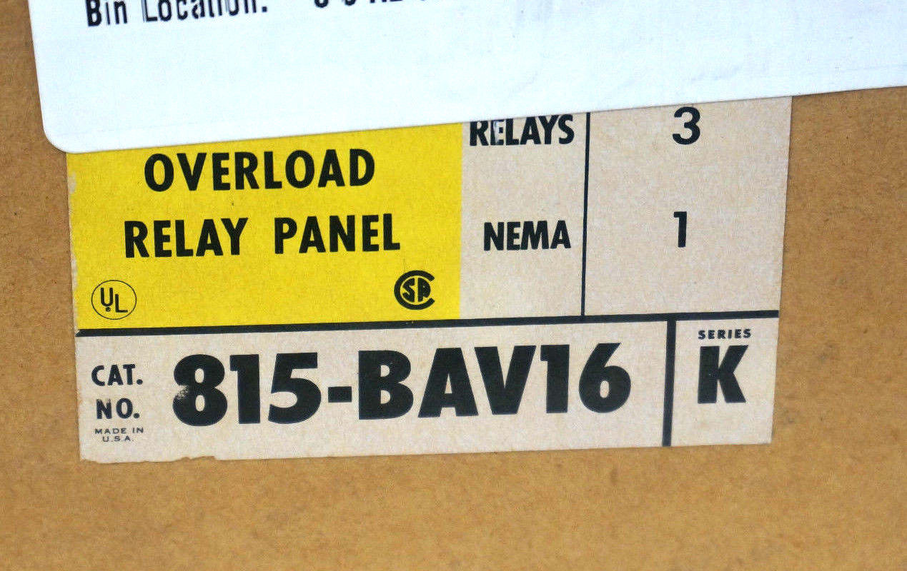 NEW ALLEN BRADLEY 815-BAV16 OVERLOAD RELAY PANEL SER. K, 815BAV16 - Image 3