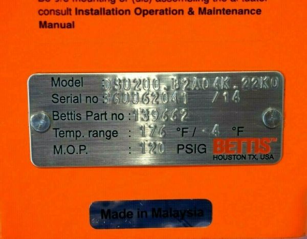 NEW BETTIS 139662 PNEUMATIC ACTUATED VALVE DS0200.B2A04K.22K0 - Image 4