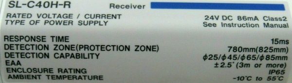 NEW KEYENCE SL-C40H LIGHT CURTAIN SET SL-C40H-R RECEIVER SL-C40H-T TRANSMITTER - Image 4