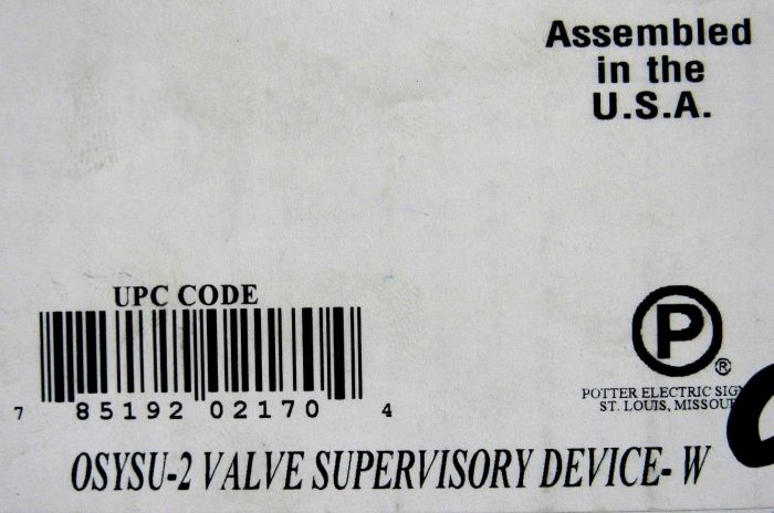 NEW POTTER 0SYSU-2 SUPERVISORY SWITCH 1010202 0SYSU2 - Image 6