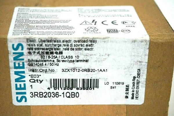 NEW SIEMENS 3RB2036-1QB0 OVERLOAD RELAY 3RB20361QB0 - Image 4